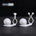 Set van 10 witte slakvormige plantenklemmen en kabelorganizers voor aan de muur - 10 Stuks Verpakking / Wit