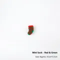 Mini red and green striped knit Christmas sock decoration for DIY crafts, 4.5cm size - Mini-Red & Green