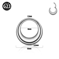 Silver G23 titanium clicker segment ring with 1.2mm gauge and 8mm inner diameter - 1.2x8mm / Smooth Surface / Steel