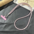 Chaîne bandoulière rose scintillante pour téléphone avec fermoirs métalliques et patch - Rose