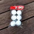 Set da sei palline di Natale in schiuma bianca con trama di neve e lacci d'argento - 4cm (Confezione da 6)