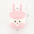 Panier de rangement lapin en coton tressé rose et blanc, dimensions 25 cm par 21 cm - Lapin Rose (Grand) / Grand (25x25x21cm)