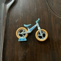 Miniature blue and orange toy balance car model on a blue stand with Super Speed text - Medium / Gray