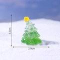 Miniatur 3,5 cm transparenter grüner Weihnachtsbaum DIY Deko mit Stern und Schneebasis - 4# Grün Weihnachtsbaum