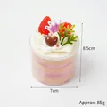 Artificial strawberry cream mousse cup dessert model for home decor and photography - Strawberry Crown Card Cake