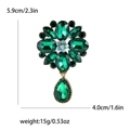 Spilla vintage con cristalli verdi e ciondolo a goccia in finitura bronzo - Verde 1036-GN
