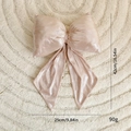 Champagne gold velvet Christmas bow decoration with pleats, 42cm x 25cm festive ornament - 28cm / Light Pink Metallic Bow