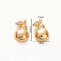 Detail view of 18k gold plated pear-shaped pendants with zircon inlay and dimensions - Pear Pendant