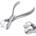 Detail of stainless steel metal bending pliers with nylon jaw inserts for jewelry making - Bracelet Shaping Pliers