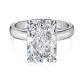 Elegant S925 sterling silver ring with a large rectangular ice-cut zircon in 4-prong setting - Silver/White Zirconia (Large Rectangle)