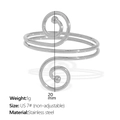Minimalist silver spiral stainless steel ring in US size 7 with 20mm height - US Size 7# / JZ110 Spiral Ring / Silver