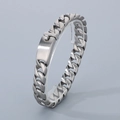 Classic 12mm silver stainless steel Cuban link bracelet with smooth rectangle clasp - Matte Steel