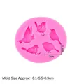 Pink silicone swallow mold for DIY resin crafts featuring five bird shapes in flight - 1# Five Birds Style (A992) / Pink