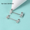 Surgical steel snake nipple barbells with micro-pave white and black cubic zirconia - Snake
