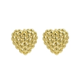 Eleganti orecchini a cuore traforato in oro 18K con motivo a perline per donna - Cuore