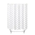 Polyester shower curtain with white fish and red hat pattern for bathroom decor - Shark