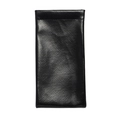 Custodia per occhiali portatile in pelle PU Saffiano nera con chiusura a molla - Grana incrociata / Nero