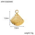 Detail of 1.2cm gold shell charm pendant with mesh texture for DIY jewelry making - Gold Scallop (AP41556D0W0)