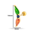 Clou de cartilage en acier doré avec zircons en forme de goutte verts et bleus - Style Gouttelette Fluide (0162-12#) / Jaune d'Or