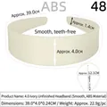 Ivory white ABS flat DIY headband base for custom hair accessories crafting - 4.0CM Non-toothed Ivory Plain