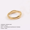 Minimalist gold-plated stainless steel irregular wave ring in various US sizes - US5 / 4MM Irregular Wave Ring / Gold