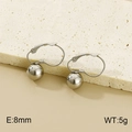 Ohrhänger aus poliertem silbernem Edelstahl mit 8mm Kugeln und 5g Gewicht für Damen - 8mm (KE73749-Z) / Stahlfarbe