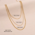 Goldene mehrlagige Edelstahlkette mit drei unterschiedlich langen geschichteten Ketten - Goldene Perlenkette mehrlagiger Stil (2#)
