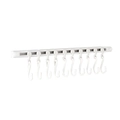 Moderno binario scorrevole bianco con 10 ganci a S per organizzare la cucina a muro - 10 Ganci / 30,5 cm / Bianco