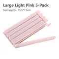Set di 5 grandi clip di chiusura rosa chiaro per sacchetti snack e cucina - Lungo Confezione da 5 - Rosa / Grande