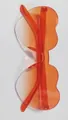 Frameless heart-shaped candy-colored sunglasses in translucent orange jelly finish - Gradient Orange