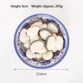 Cuenco de cerámica azul y blanco con conchas, 12,6 cm de diámetro y 6 cm de alto - Almejas de Sangre