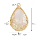Ciondolo a goccia placcato oro con zircone trasparente dimensioni 16x12mm - Chiaro/Piccola Goccia d'acqua