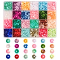 24 colori di paillettes rotonde in scatola di plastica per decorazioni e fai-da-te - Scatola 59