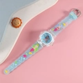Kids quartz watch featuring 3D blue mermaid cartoon patterns and a wave strap - Mermaid / Blue
