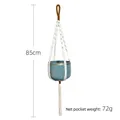 Hanging cotton rope planter in Morandi blue with gold rim and 85cm macrame tassel cord - 85cm/72g / Style 3