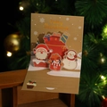3D pop-up Christmas card featuring Santa Claus and snowman with Merry Christmas text - Model H663 (Chimney Santa)