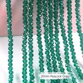 Faceted peacock green crystal rondelle spacer beads for DIY jewelry making - 20 Peacock Green