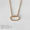 Halskette aus 14K vergoldetem Edelstahl mit ovalem Karabiner-Schraubverschluss - Großer Karabiner Feine Kette (XNL0046-2) / 14K-Gold