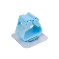 Self-adhesive wall mounted mop holder in bright sky blue color with rolling gears - 6*6 Standard / Blue