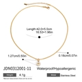 Golden stainless steel necklace with 1.27cm round zircon pendant, waterproof and hypoallergenic - Gold Round Pendant (JDN0312001-11)