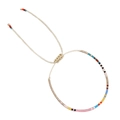 Bracciale bohémien con perline colorate, cordino intrecciato regolabile e perline vivaci - Multicolore M