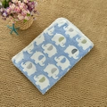 Soft blue flannel pet blanket with white elephant prints and neat white edging - Sky Blue Cartoon Elephant