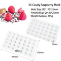 Weiße Silikonform für 35 kleine Himbeeren, Größe 295x175x25mm für DIY Backen - 35-Loch Himbeere Zufällige Farbe