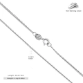 Minimalist S925 sterling silver chain 45cm long with lobster clasp and hallmark stamp - Diamond-cut Curb Chain 45CM / 925 Silver White Gold Plated