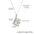 Collana a libro in acciaio placcato oro 18k con incisione La mejor mama e cuore - Color Acciaio Stile Mamma Spagnolo (RP022)