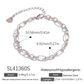 Silver stainless steel floral boot pendant bracelet with size and weight specifications - SL41360S-Bracelet