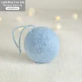Soft light blue wool felt Christmas ball with hanging rope, 5.5cm diameter ornament - 5.5CM Blue