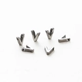 Set of 6 silver-colored metal V-shaped charms with 1.8mm hole for DIY jewelry making - Letter V / Silver Gray