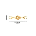 Golden rhinestone magnetic jewelry clasp with lobster buckles and 8mm spherical center - 8# Diamond Ball Gold