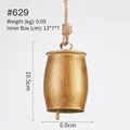 Campanaccio rustico in metallo dorato con corda di iuta per Natale altezza 10,5cm - #629 Diametro 6cm